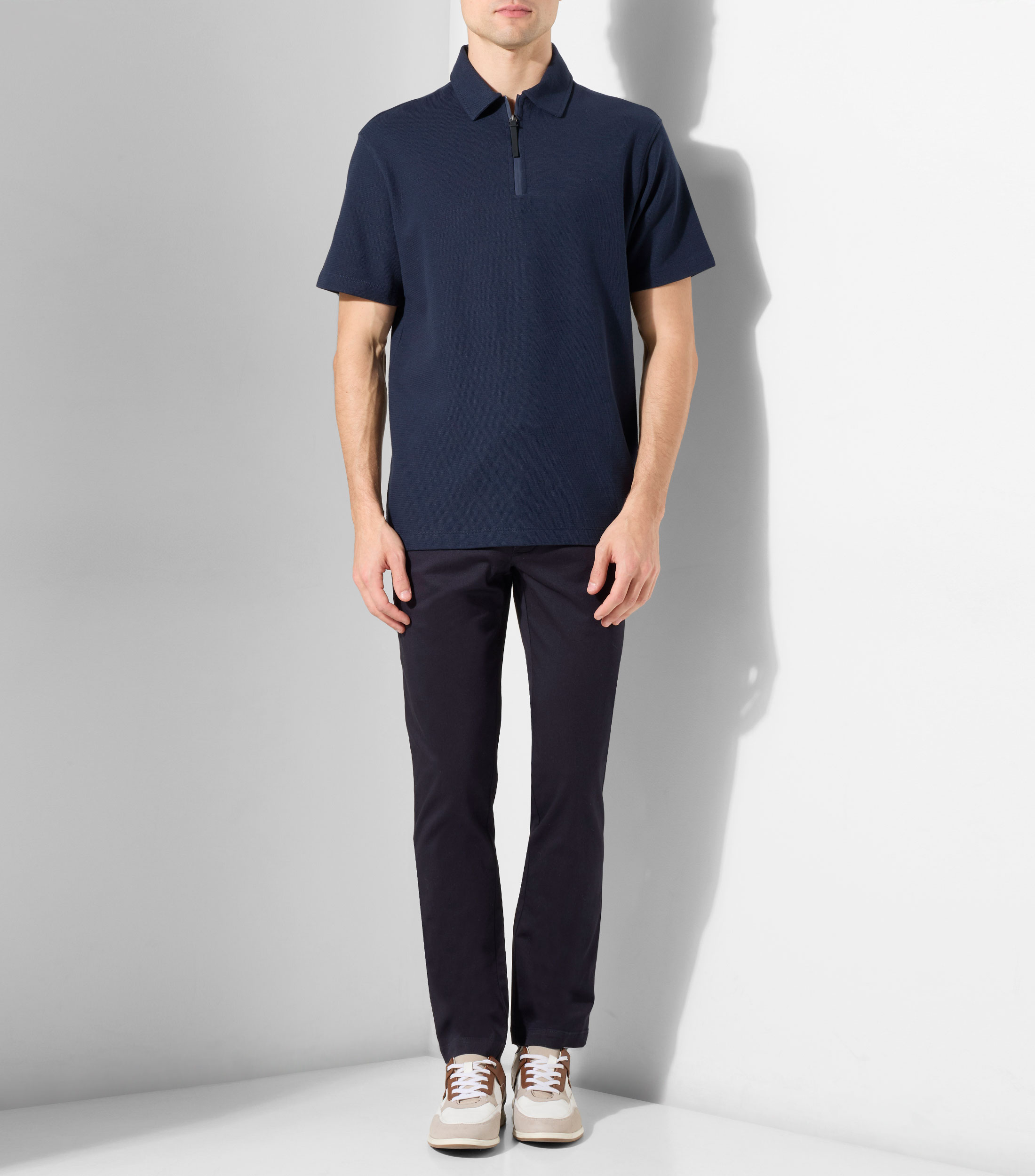 Playera tipo polo manga corta lisa Hombre